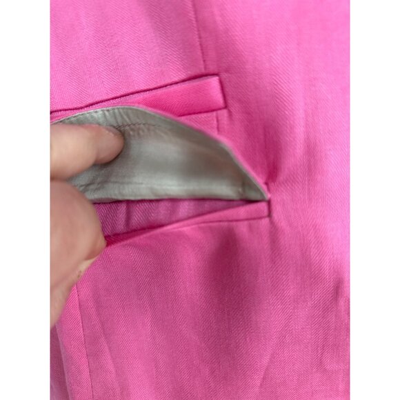 J. Crew Schoolboy Long Sleeve 2 Button Pink Linen Womens Blazer Size 2 - Picture 4 of 10